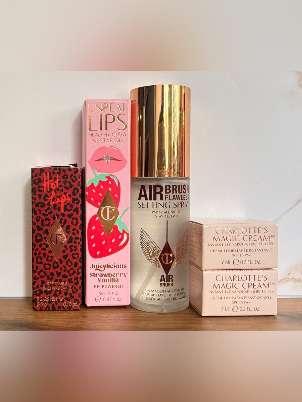 Charlotte Tilbury Patsy Red Lipstick & Strawberry Vanilla Beauty Bundle